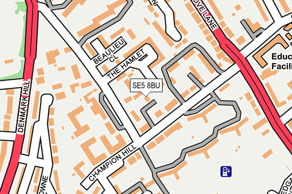 SE5 8BU map - OS OpenMap – Local (Ordnance Survey)