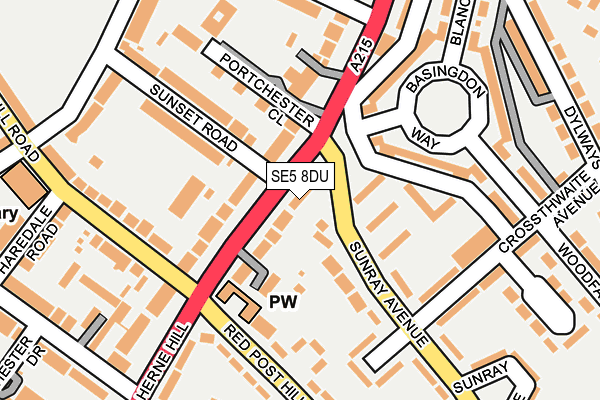 SE5 8DU map - OS OpenMap – Local (Ordnance Survey)