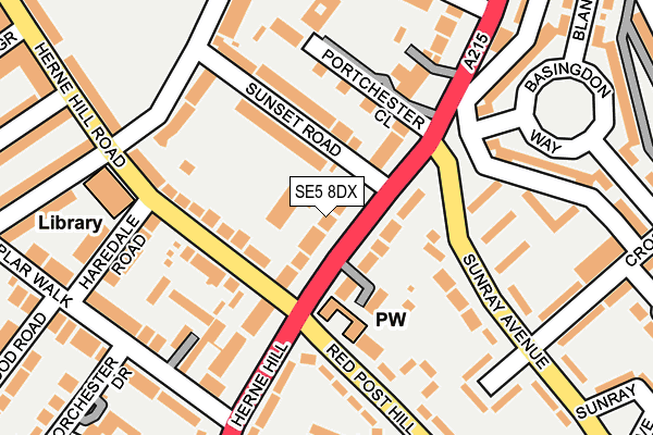 SE5 8DX map - OS OpenMap – Local (Ordnance Survey)