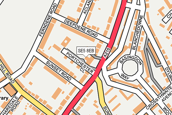 SE5 8EB map - OS OpenMap – Local (Ordnance Survey)