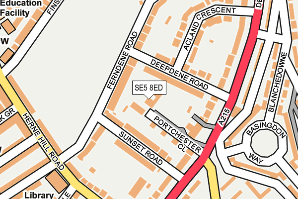 SE5 8ED map - OS OpenMap – Local (Ordnance Survey)