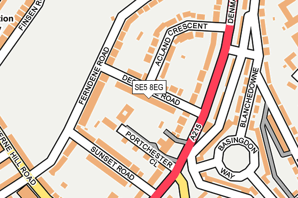 SE5 8EG map - OS OpenMap – Local (Ordnance Survey)