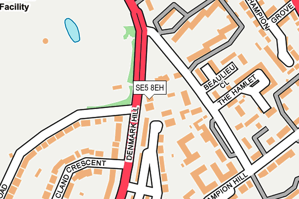SE5 8EH map - OS OpenMap – Local (Ordnance Survey)