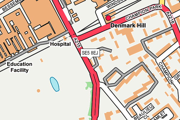 SE5 8EJ map - OS OpenMap – Local (Ordnance Survey)