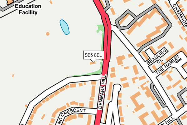 SE5 8EL map - OS OpenMap – Local (Ordnance Survey)