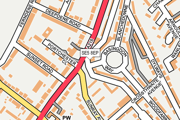 SE5 8EP map - OS OpenMap – Local (Ordnance Survey)