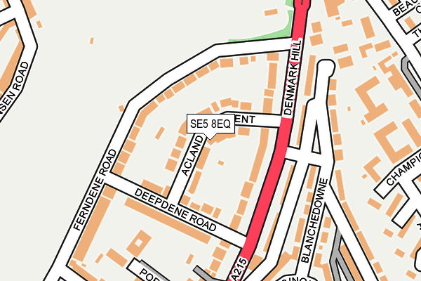 SE5 8EQ map - OS OpenMap – Local (Ordnance Survey)
