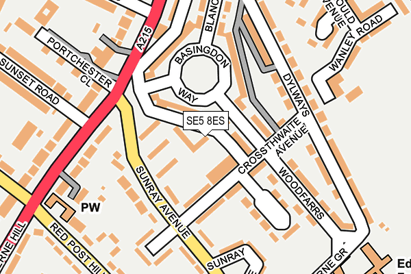 SE5 8ES map - OS OpenMap – Local (Ordnance Survey)