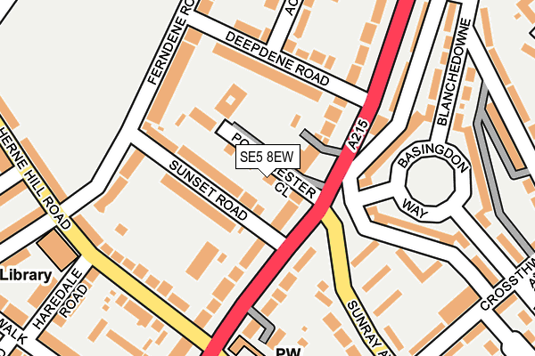 SE5 8EW map - OS OpenMap – Local (Ordnance Survey)