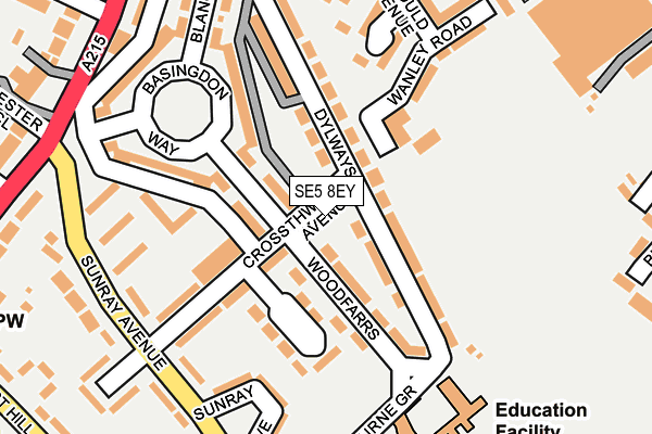 SE5 8EY map - OS OpenMap – Local (Ordnance Survey)