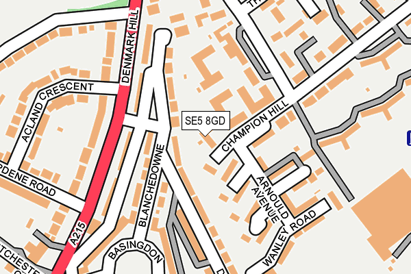 SE5 8GD map - OS OpenMap – Local (Ordnance Survey)