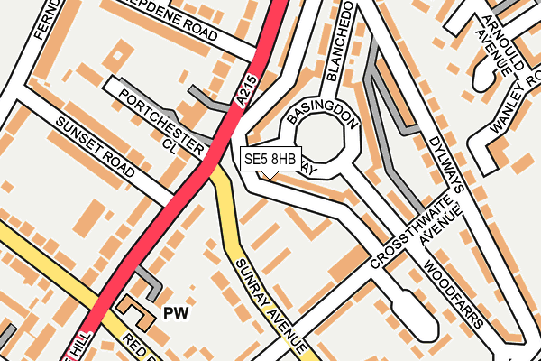 SE5 8HB map - OS OpenMap – Local (Ordnance Survey)