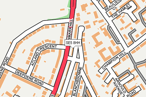 SE5 8HH map - OS OpenMap – Local (Ordnance Survey)