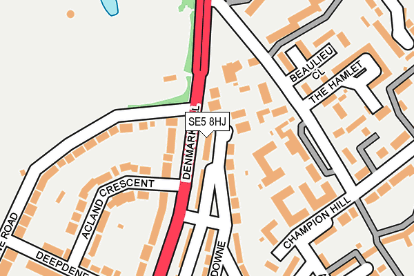 SE5 8HJ map - OS OpenMap – Local (Ordnance Survey)