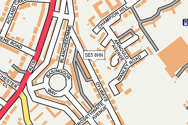 SE5 8HN map - OS OpenMap – Local (Ordnance Survey)