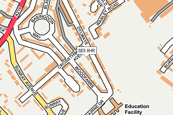 SE5 8HR map - OS OpenMap – Local (Ordnance Survey)