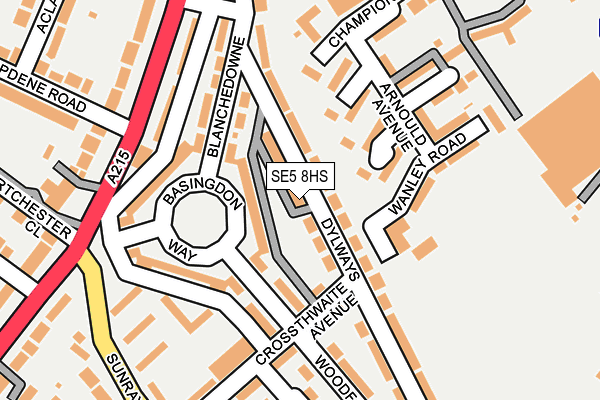 SE5 8HS map - OS OpenMap – Local (Ordnance Survey)
