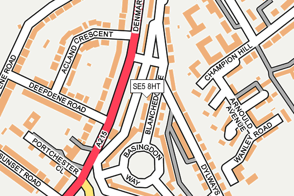 SE5 8HT map - OS OpenMap – Local (Ordnance Survey)