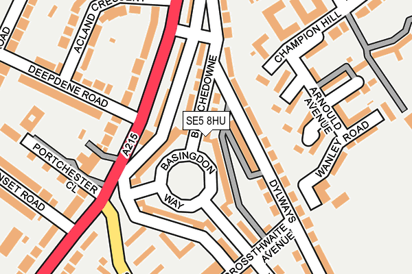 SE5 8HU map - OS OpenMap – Local (Ordnance Survey)