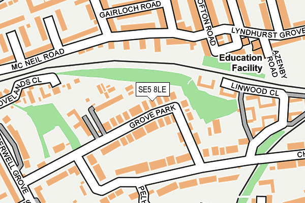 SE5 8LE map - OS OpenMap – Local (Ordnance Survey)