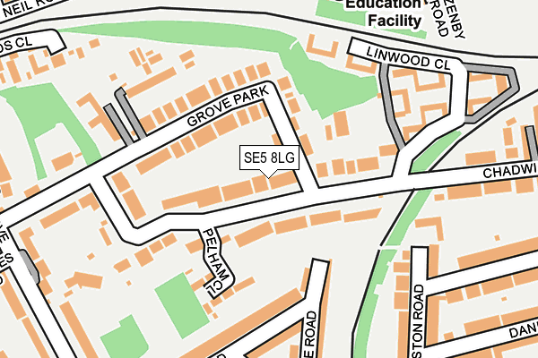 SE5 8LG map - OS OpenMap – Local (Ordnance Survey)