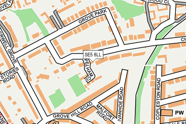 SE5 8LL map - OS OpenMap – Local (Ordnance Survey)