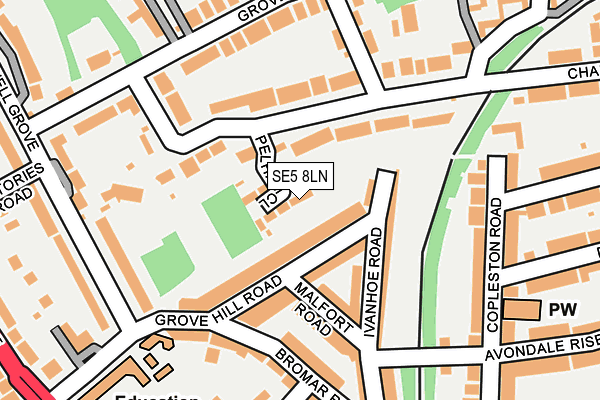 SE5 8LN map - OS OpenMap – Local (Ordnance Survey)
