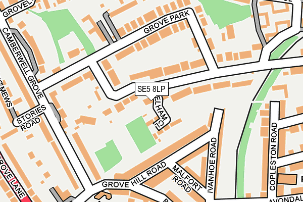 SE5 8LP map - OS OpenMap – Local (Ordnance Survey)