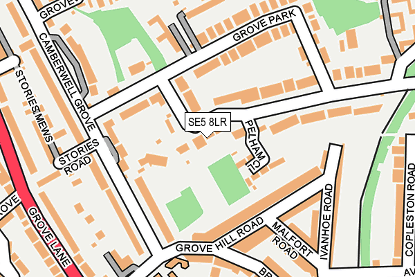 SE5 8LR map - OS OpenMap – Local (Ordnance Survey)
