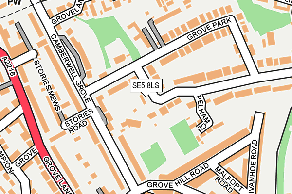 SE5 8LS map - OS OpenMap – Local (Ordnance Survey)