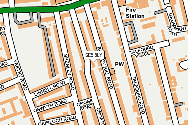 SE5 8LY map - OS OpenMap – Local (Ordnance Survey)