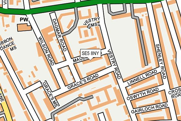 SE5 8NY map - OS OpenMap – Local (Ordnance Survey)