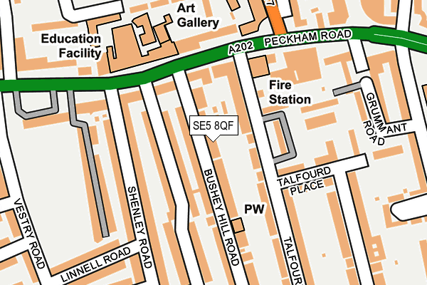 SE5 8QF map - OS OpenMap – Local (Ordnance Survey)