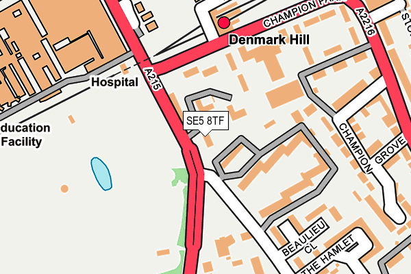 SE5 8TF map - OS OpenMap – Local (Ordnance Survey)