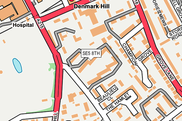 SE5 8TH map - OS OpenMap – Local (Ordnance Survey)