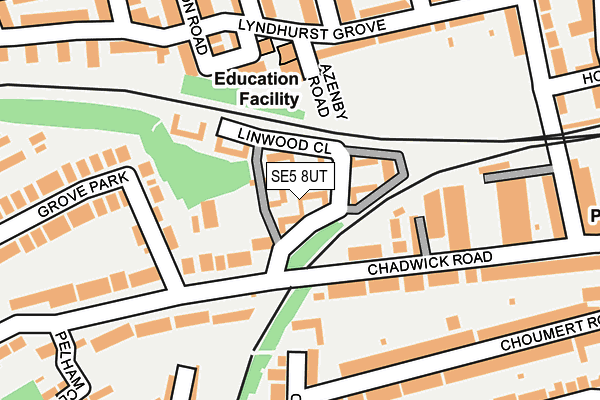 SE5 8UT map - OS OpenMap – Local (Ordnance Survey)