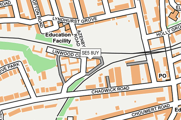 SE5 8UY map - OS OpenMap – Local (Ordnance Survey)