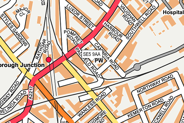 SE5 9AA map - OS OpenMap – Local (Ordnance Survey)