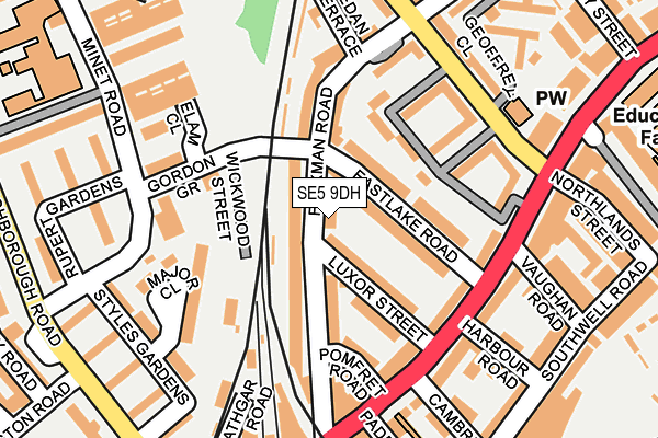 SE5 9DH map - OS OpenMap – Local (Ordnance Survey)