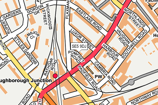 SE5 9DJ map - OS OpenMap – Local (Ordnance Survey)