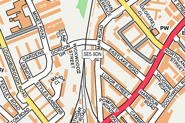 SE5 9DN map - OS OpenMap – Local (Ordnance Survey)