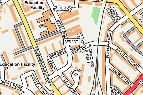 SE5 9DT map - OS OpenMap – Local (Ordnance Survey)