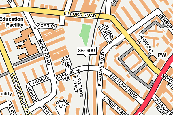 SE5 9DU map - OS OpenMap – Local (Ordnance Survey)