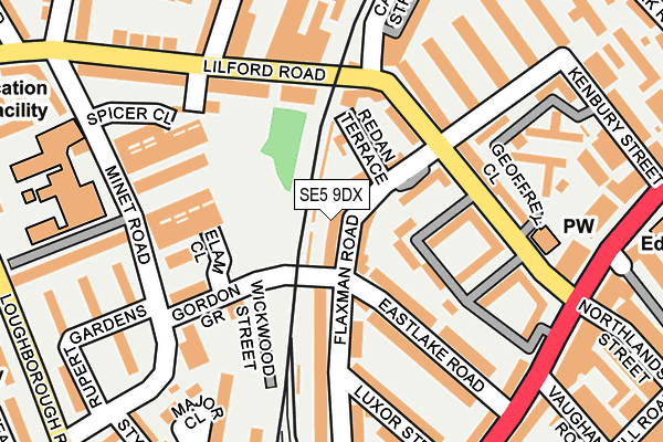 SE5 9DX map - OS OpenMap – Local (Ordnance Survey)