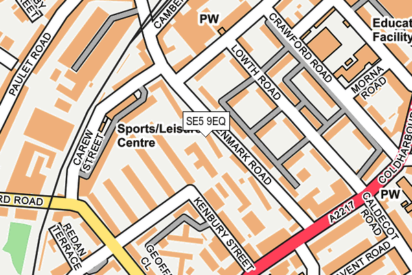 SE5 9EQ map - OS OpenMap – Local (Ordnance Survey)