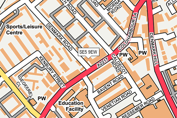 SE5 9EW map - OS OpenMap – Local (Ordnance Survey)