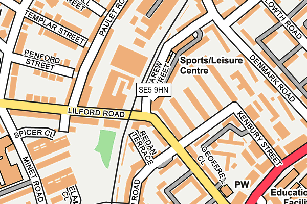 SE5 9HN map - OS OpenMap – Local (Ordnance Survey)