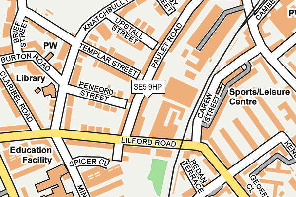 SE5 9HP map - OS OpenMap – Local (Ordnance Survey)