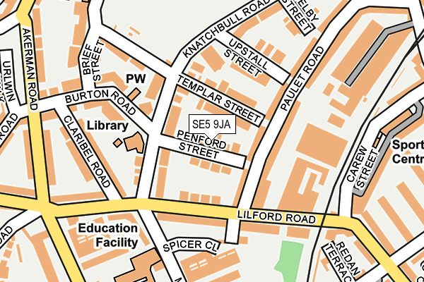 SE5 9JA map - OS OpenMap – Local (Ordnance Survey)