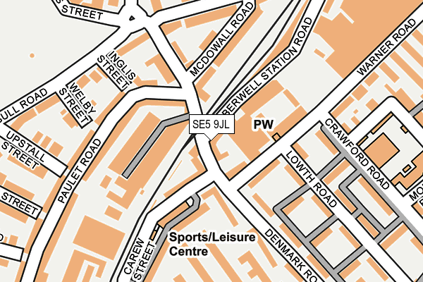 SE5 9JL map - OS OpenMap – Local (Ordnance Survey)